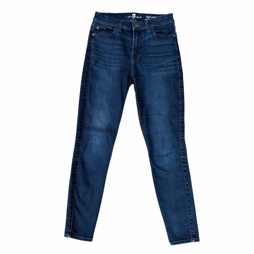 7 For All Mankind Gwenevere High Waist Ankle Skinny Jeans Women’s 26 Dark Wash